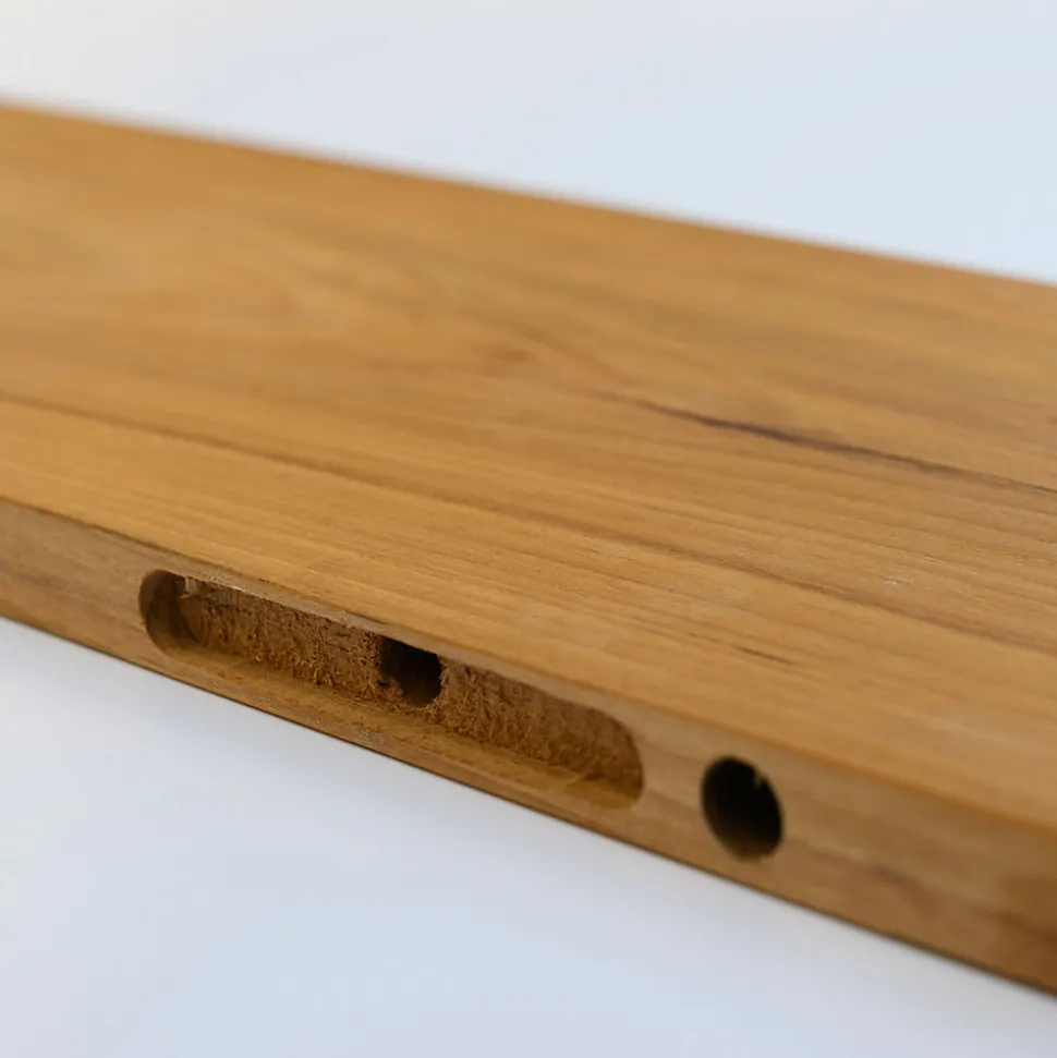 Tablette Bois Teck Huilé Rectangle - Etagère Murale - 18x180x600mm - Etagère de Bureau, Cuisine, Salle de bain, Salon