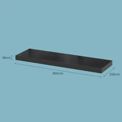 Tablette murale avec fixation invisible GoodHome Cusko noir 80 cm