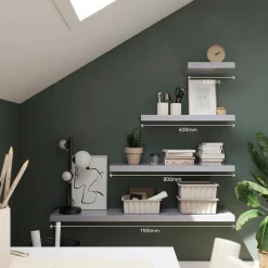 Tablette murale avec fixation invisible GoodHome Cusko gris 80 cm