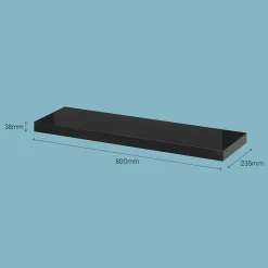 Tablette murale avec fixation invisible GoodHome Cusko noir brillant 80 cm