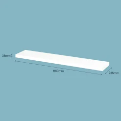 Tablette murale avec fixation invisible GoodHome Cusko blanc brillant 118 cm