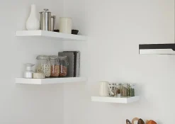 Tablette murale avec fixation invisible GoodHome Cusko blanc brillant 60 cm