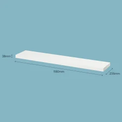 Tablette murale avec fixation invisible GoodHome Cusko blanc 118 cm
