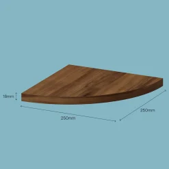 Tablette murale d'angle GoodHome Rigga effet noyer 25 cm