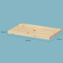 Tablette murale en pin massif GoodHome Rigga L. 30 cm