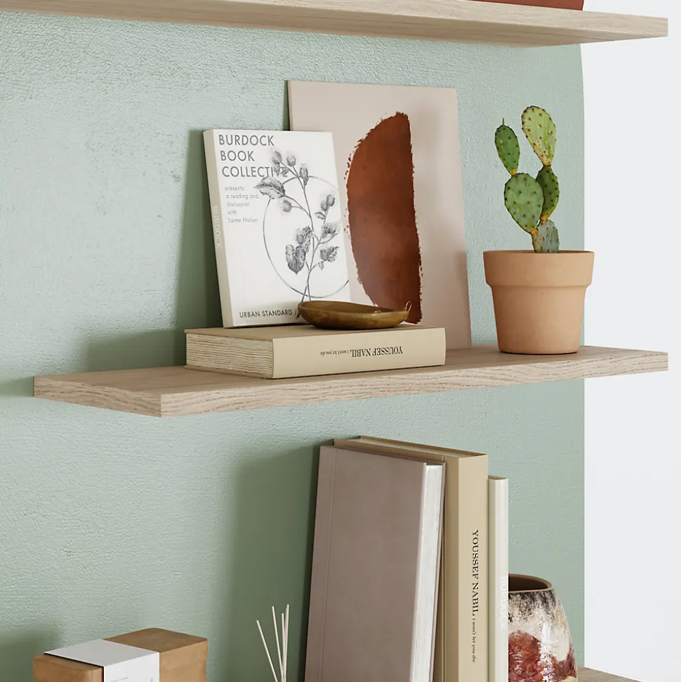 Tablette murale GoodHome Rigga effet chêne clair L. 60 cm
