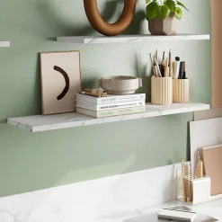 Tablette murale GoodHome Rigga effet marbre L. 80 cm