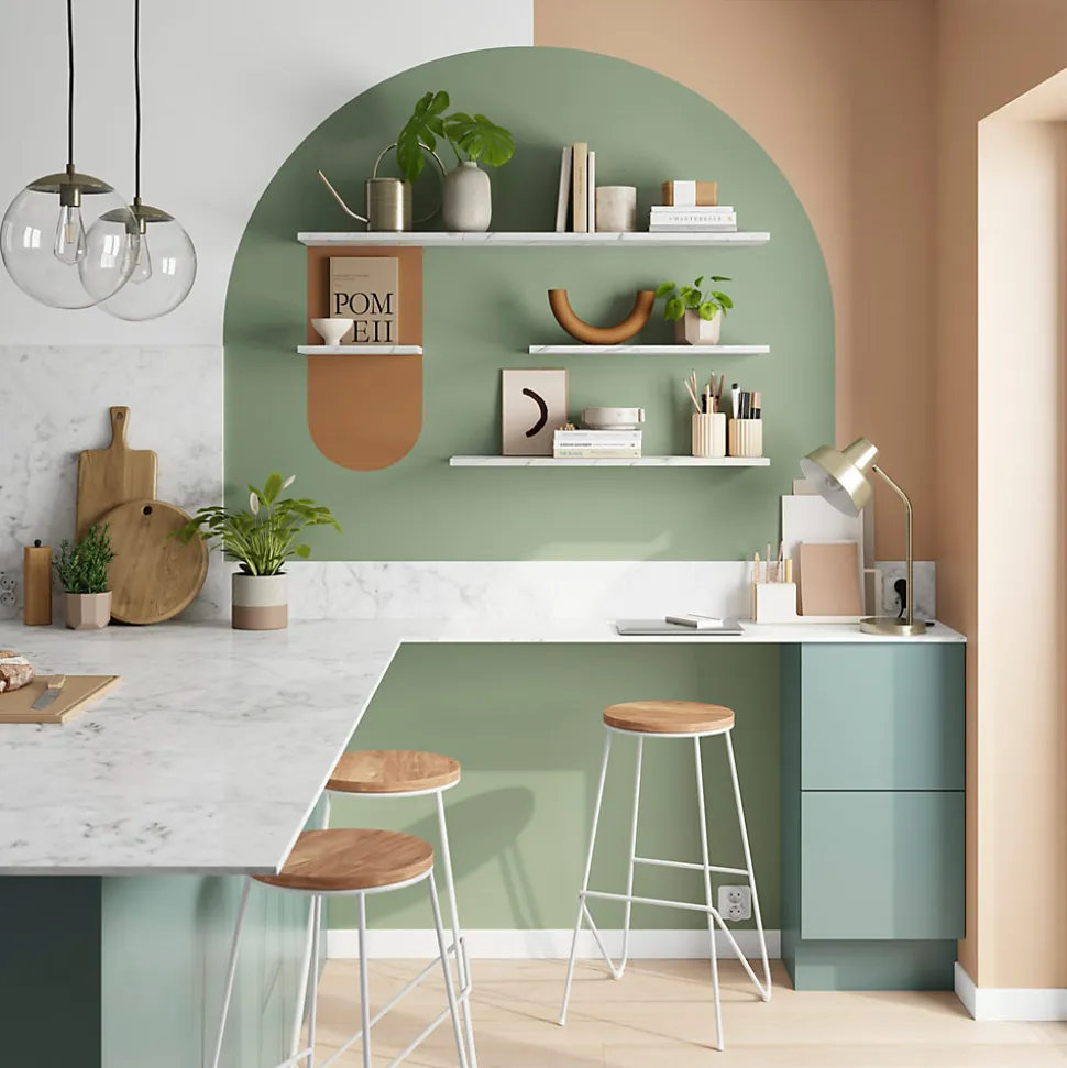 Tablette murale GoodHome Rigga effet marbre L. 80 cm