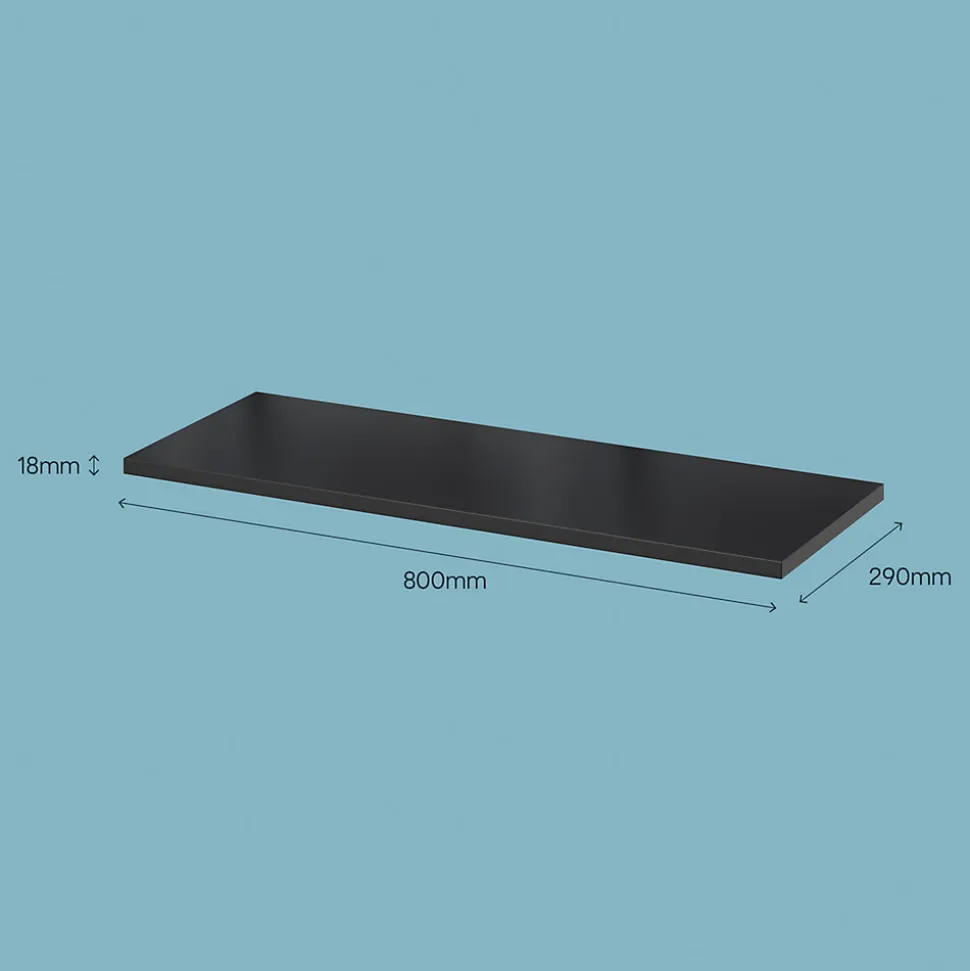 Tablette murale GoodHome Rigga noir L. 80 cm