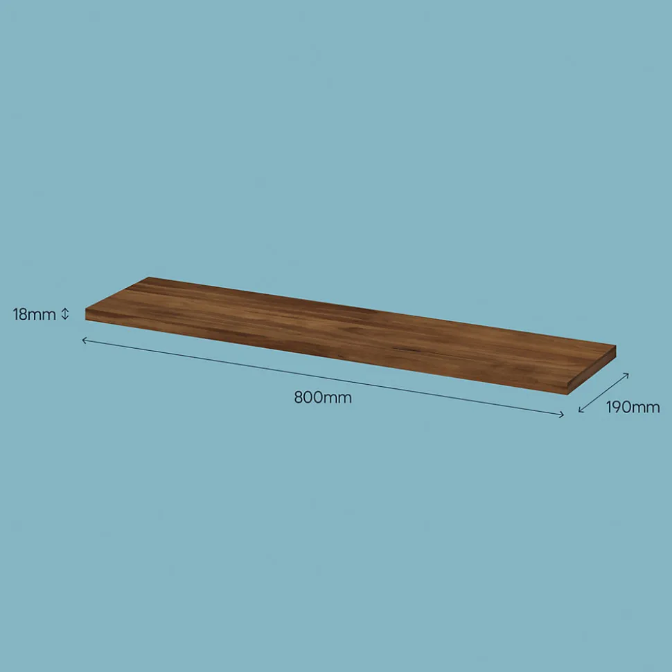 Tablette murale GoodHome Rigga effet noyer L 80 cm