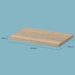 Tablette murale GoodHome Rigga effet chêne clair L. 30 cm