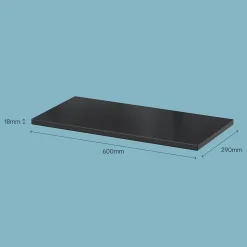 Tablette murale GoodHome Rigga noir L. 60 cm