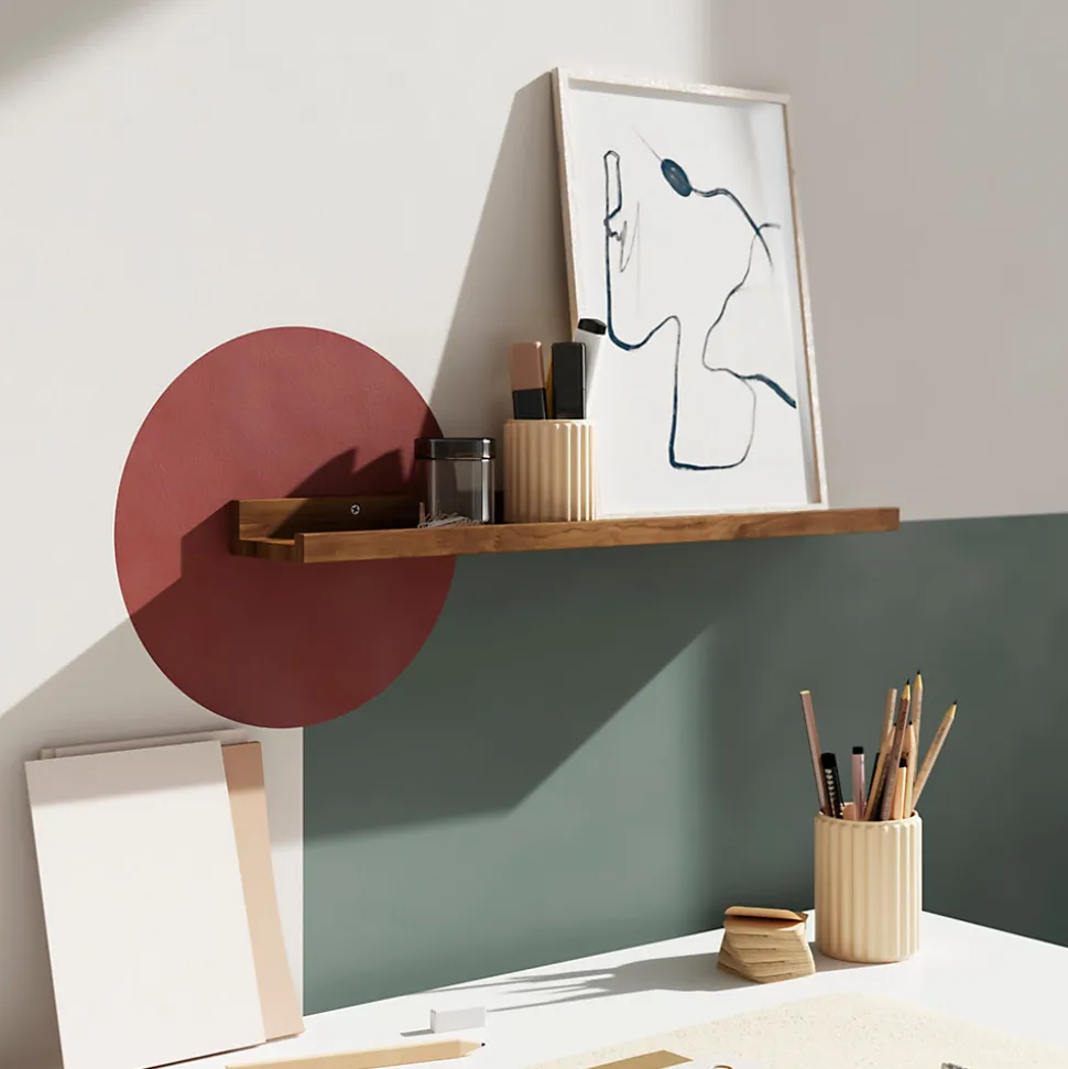 Tablette murale pour cadre photo GoodHome Rigga effet noyer L. 60 cm
