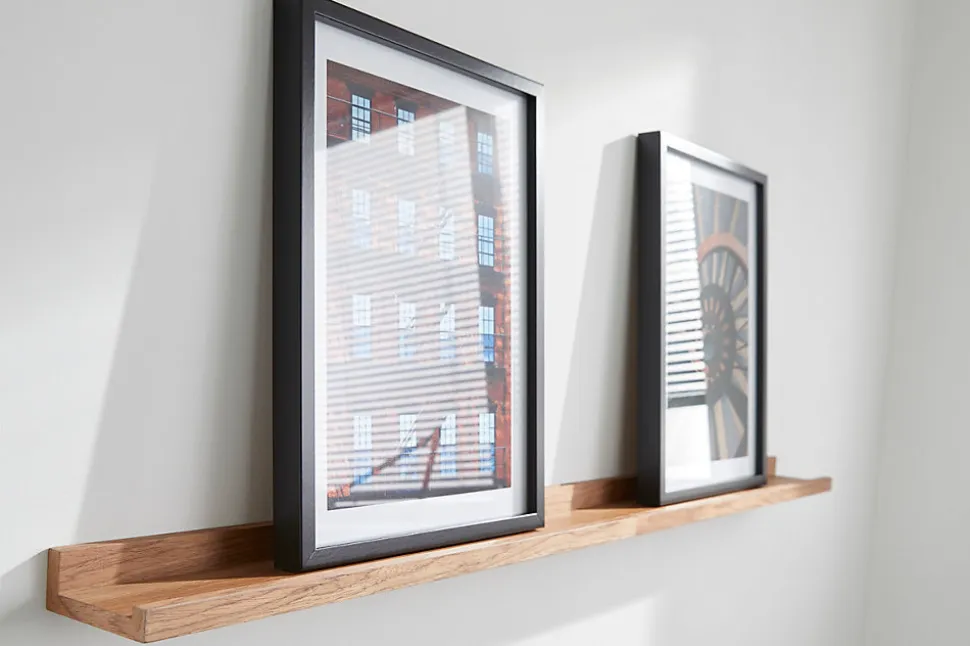 Tablette murale pour cadre photo GoodHome Rigga effet noyer L. 60 cm