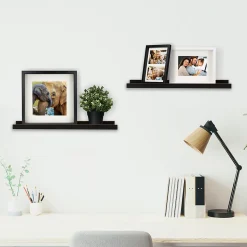 Tablette murale pour cadre photo GoodHome Rigga noir L. 60 cm
