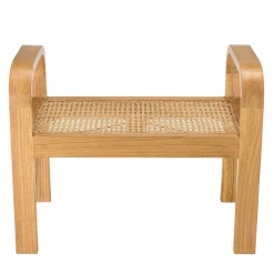 Tabouret 1 place bois de mindi et rotin naturel