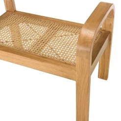 Tabouret 1 place bois de mindi et rotin naturel
