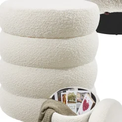 Tabouret avec espace de rangement rond 42 x 42 x 47 cm