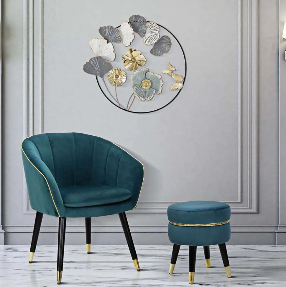 Tabouret bas en tissu Paris 35x40.5 cm