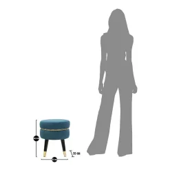 Tabouret bas en tissu Paris 35x40.5 cm