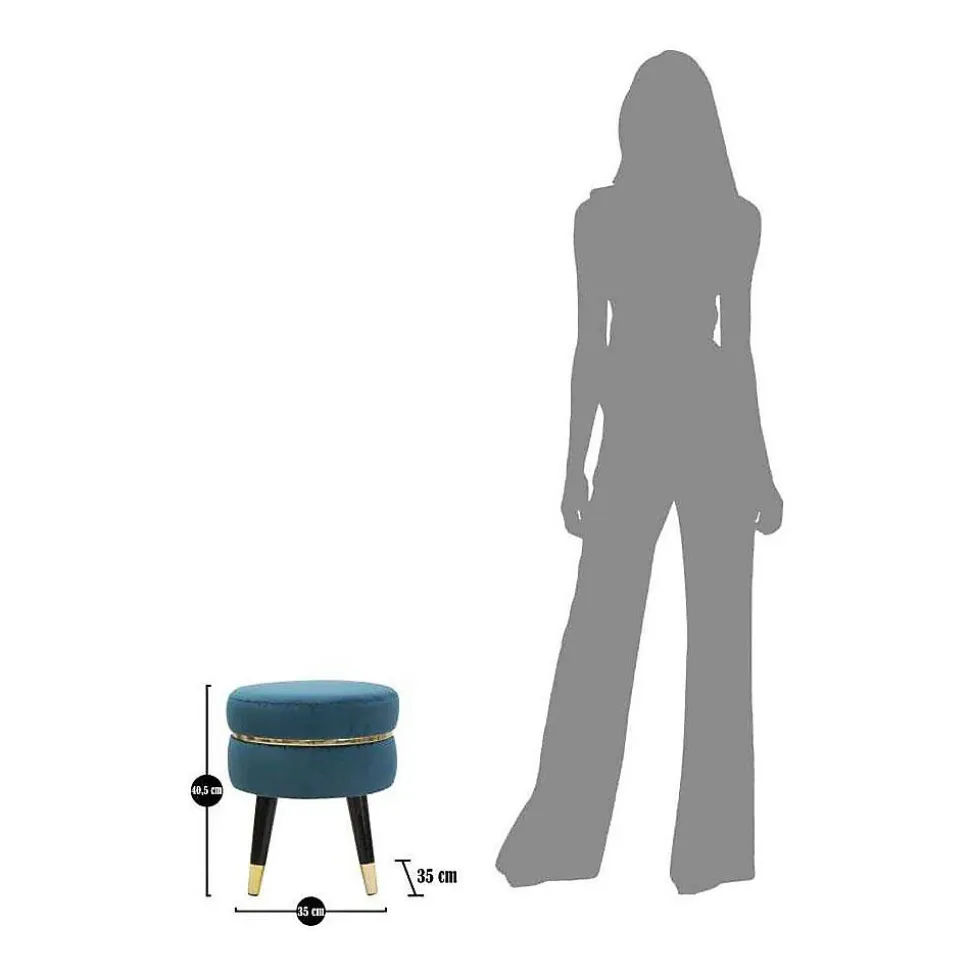 Tabouret bas en tissu Paris 35x40.5 cm