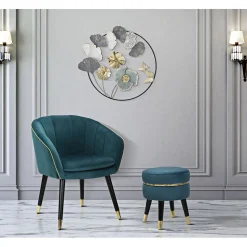 Tabouret bas en tissu Paris 35x40.5 cm