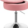 Tabouret de Coiffeuse Capitonné Pouf de Rangement dappoint Chaise de Maquillage Pivotante à 360 degrés