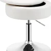 Tabouret de Coiffeuse Capitonné Pouf de Rangement d appoint Chaise de Maquillage Pivotante à 360 degrés