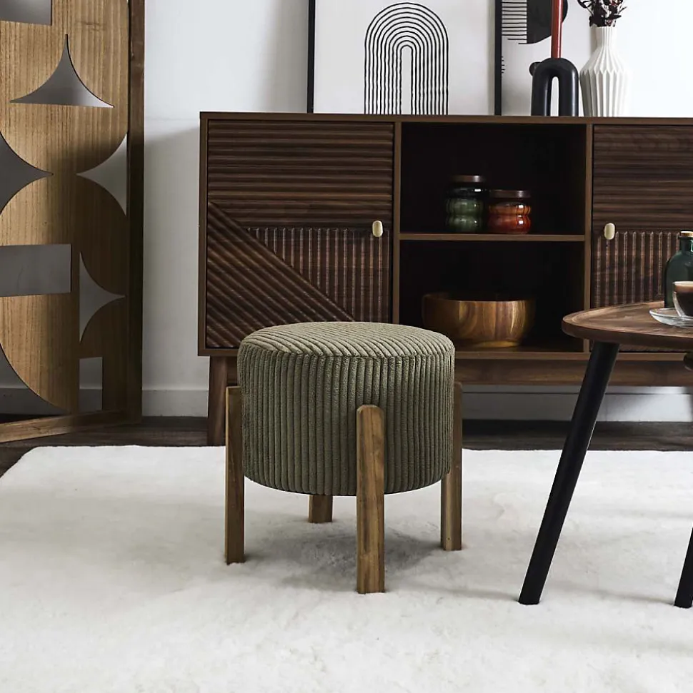 Tabouret en velours côtelé Scott