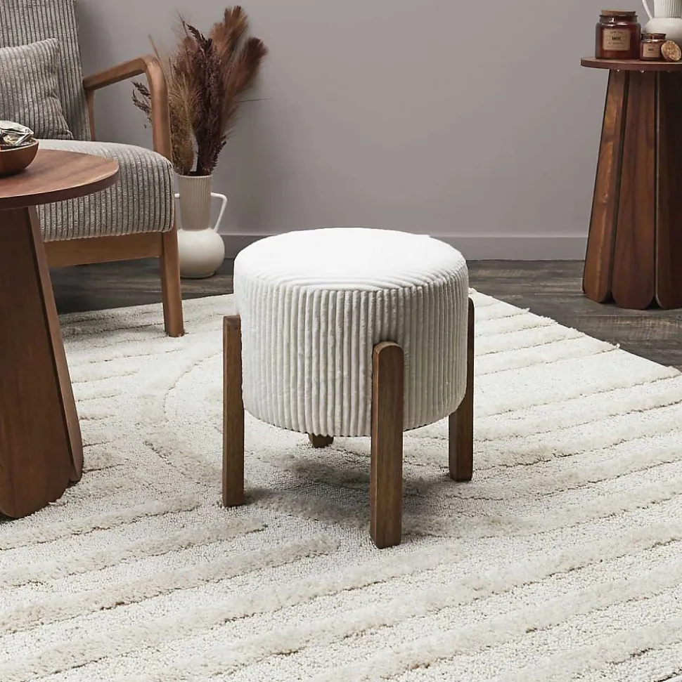 Tabouret en velours côtelé Scott