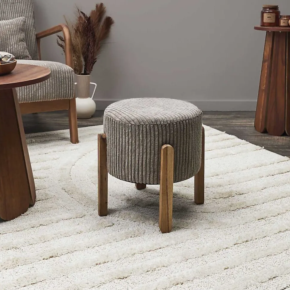 Tabouret en velours côtelé Scott
