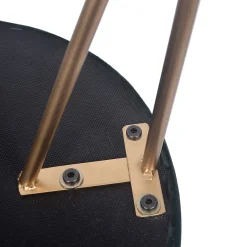 Tabouret en Velours Vert avec Siège Rembourré pour le Salon