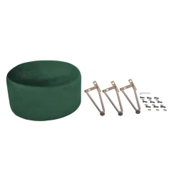 Tabouret en Velours Vert avec Siège Rembourré pour le Salon