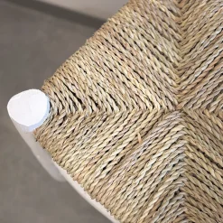 Tabouret Marocain blanc en bois (30x30x30 cm - Blanc)