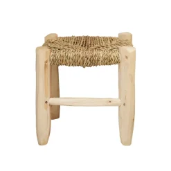 Tabouret Marocain bois de laurier (20 cm - Naturel)