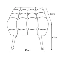 Tabouret rembourré en velours 40 cm QUADRA Vert Bouteille
