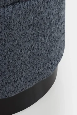 Tabouret rembourré tissu couleur bleu