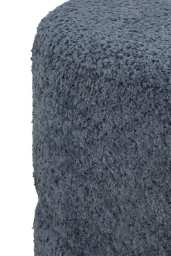 Tabouret rembourré tissu couleur bleu