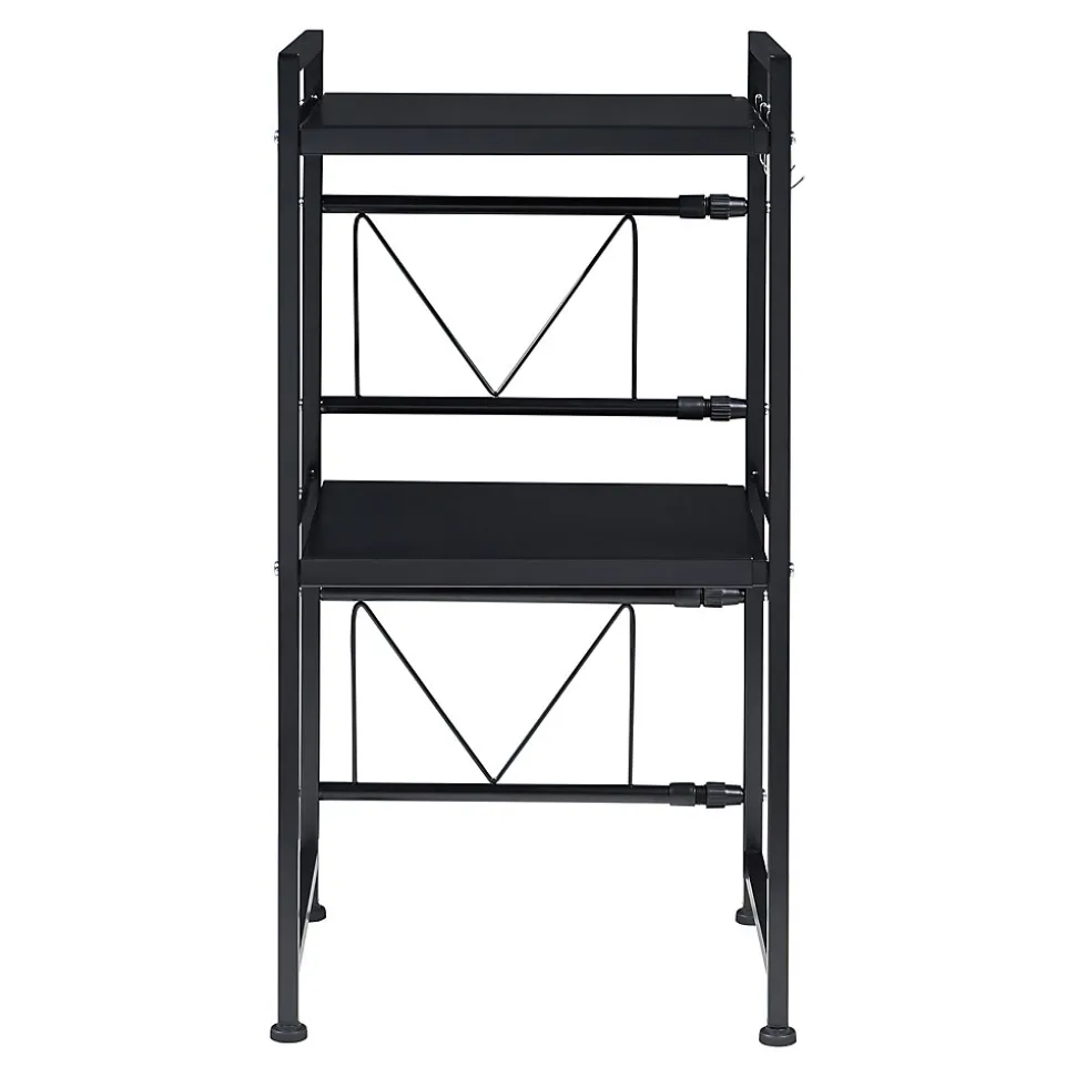 Étagère à micro-ondes Sorsele avec 2 tablettes réglables noir en.casa