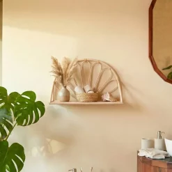 Étagère en forme d'arche en rotin 12x35x26cm