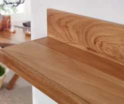 Étagère murale Acacia Bois Massif Étagère en bois Étagère à livres FineBuy