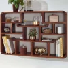 Étagère Murale Bois Massif 80 cm Étagère à Livres Suspendue Flottante FineBuy