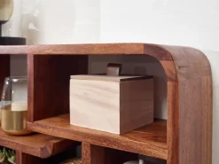 Étagère Murale Bois Massif 80 cm Étagère à Livres Suspendue Flottante FineBuy