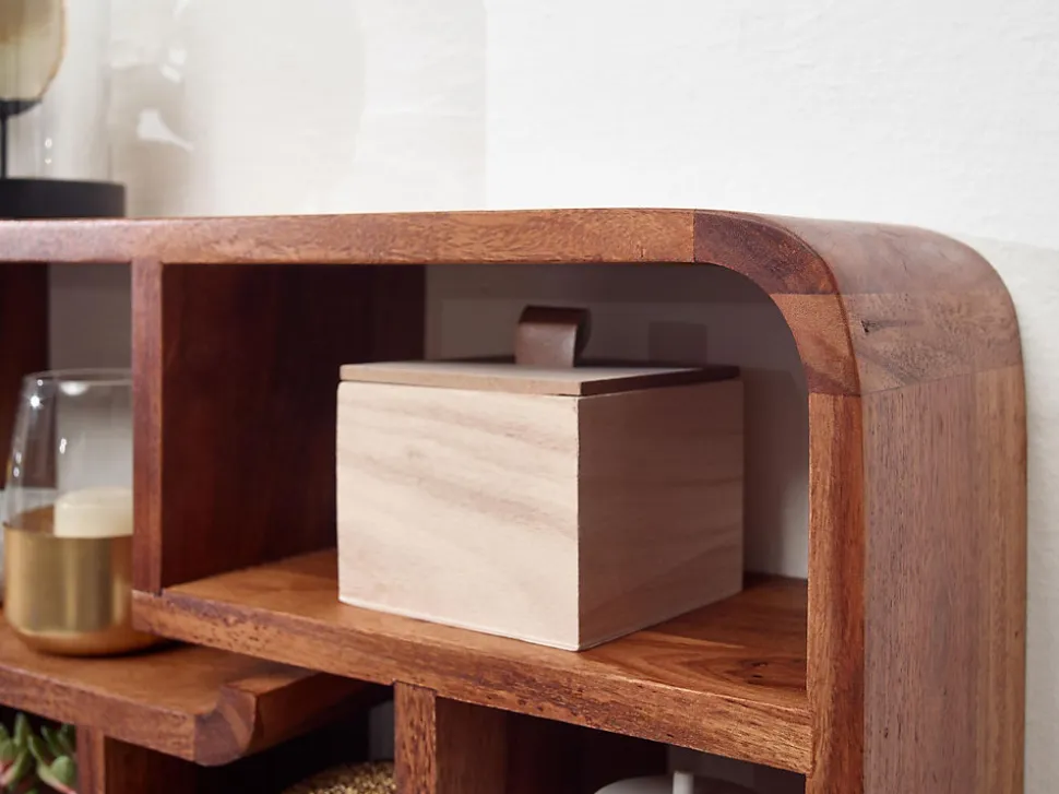 Étagère Murale Bois Massif 80 cm Étagère à Livres Suspendue Flottante FineBuy
