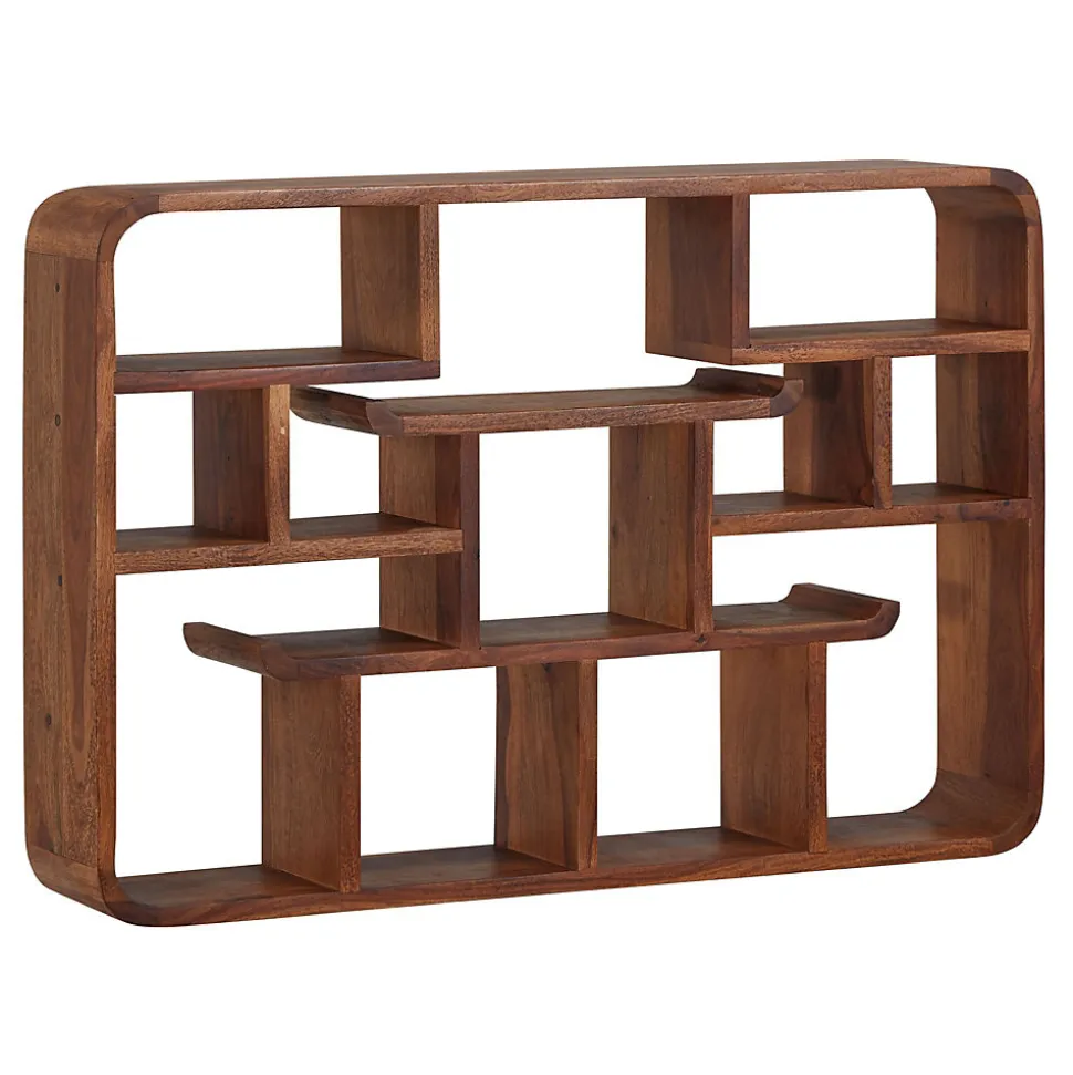 Étagère Murale Bois Massif 80 cm Étagère à Livres Suspendue Flottante FineBuy