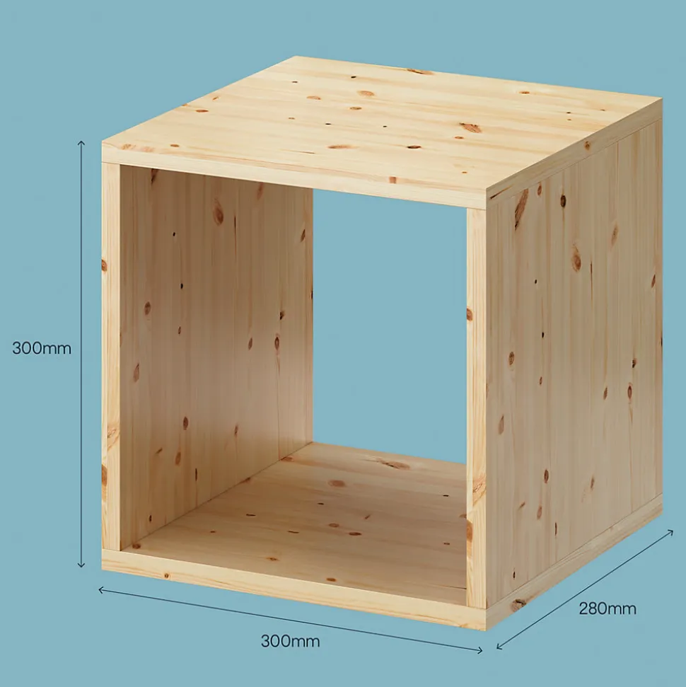 Étagère murale cube en pin massif GoodHome Rigga L. 30 cm