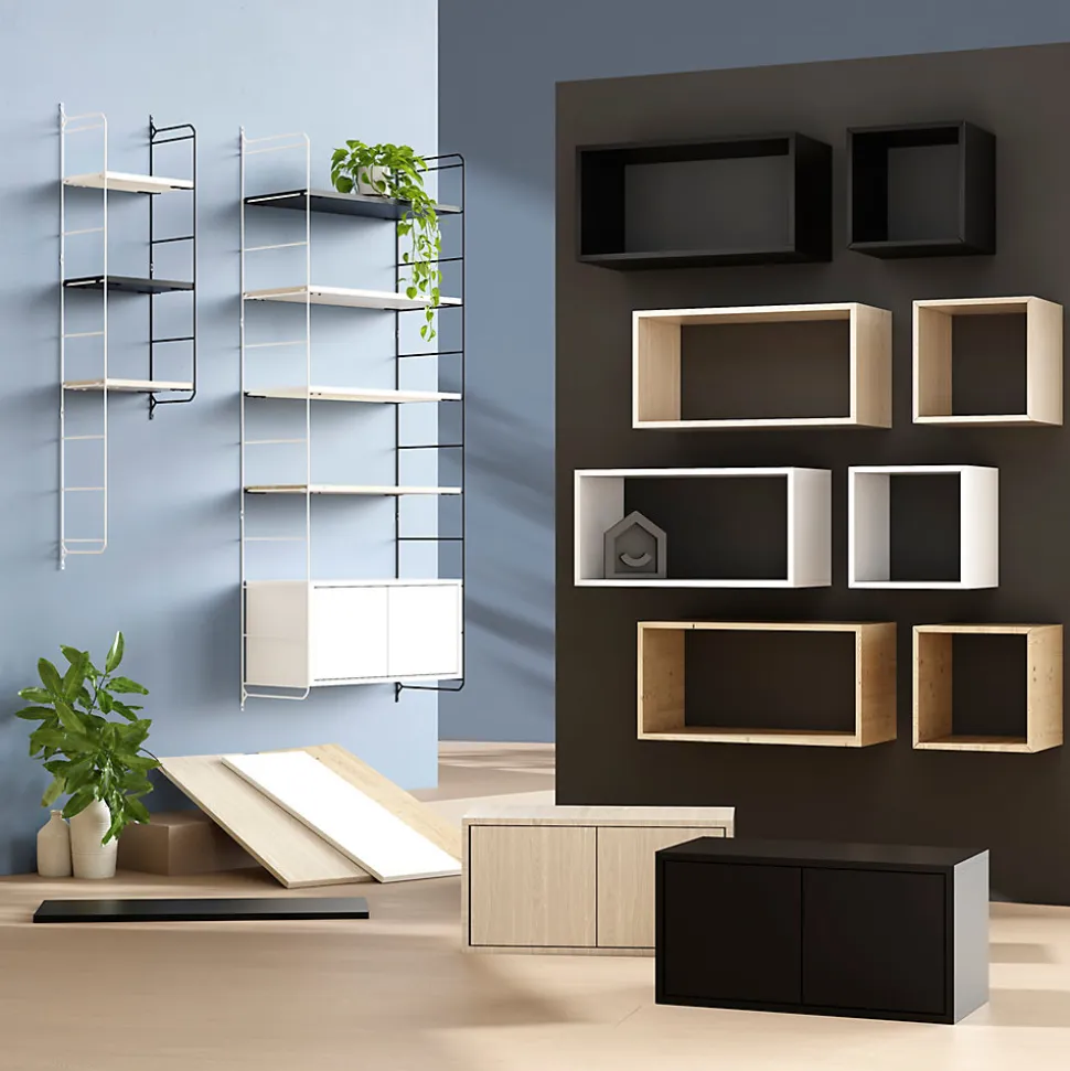 Étagère murale cube en pin massif GoodHome Rigga L. 30 cm
