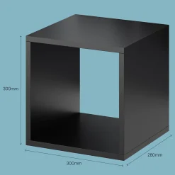 Étagère murale cube GoodHome Rigga noir L. 30 cm