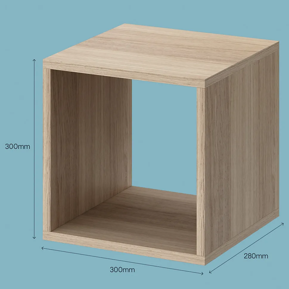 Étagère murale cube GoodHome Rigga effet chêne L. 30 cm