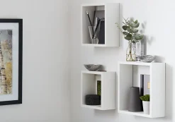Étagère murale cube modulable Rigga Form, blanc vendue par 3 pièces